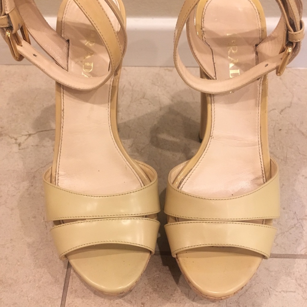 Prada beige cork platform leather sandal 36.5 - Picture 6 of 8